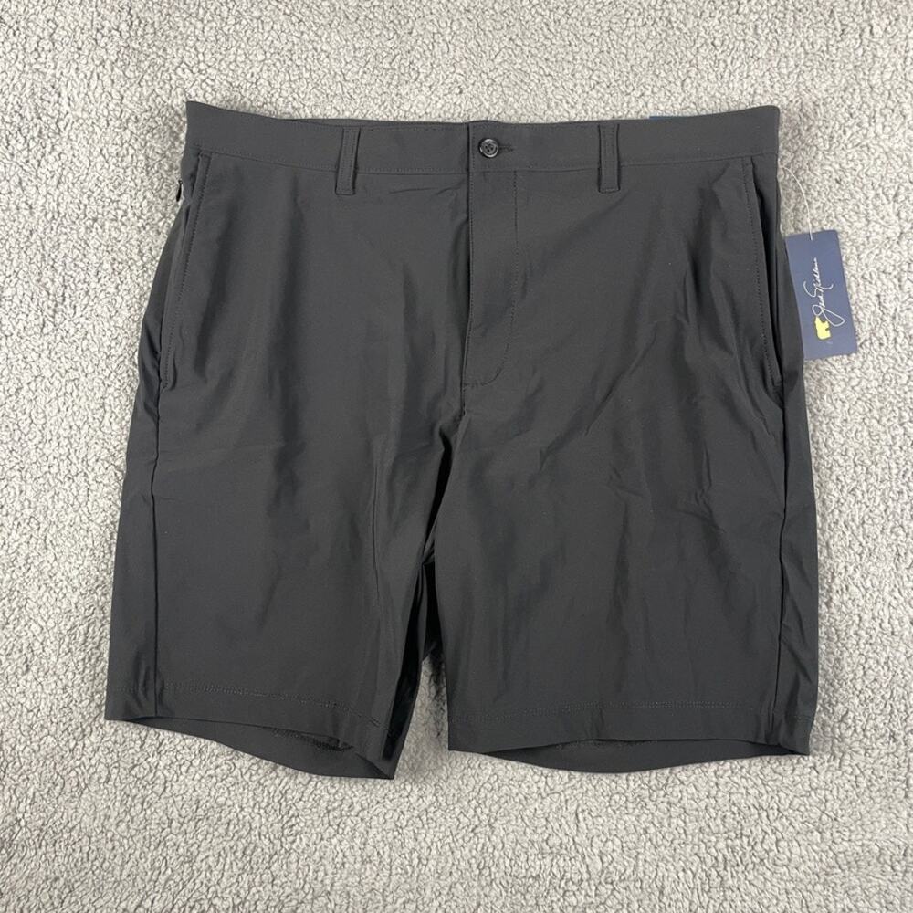 Jack Nicklaus Men 36 Waist Black 9" Inseam Side Seam Pocket Athletic Golf Shorts